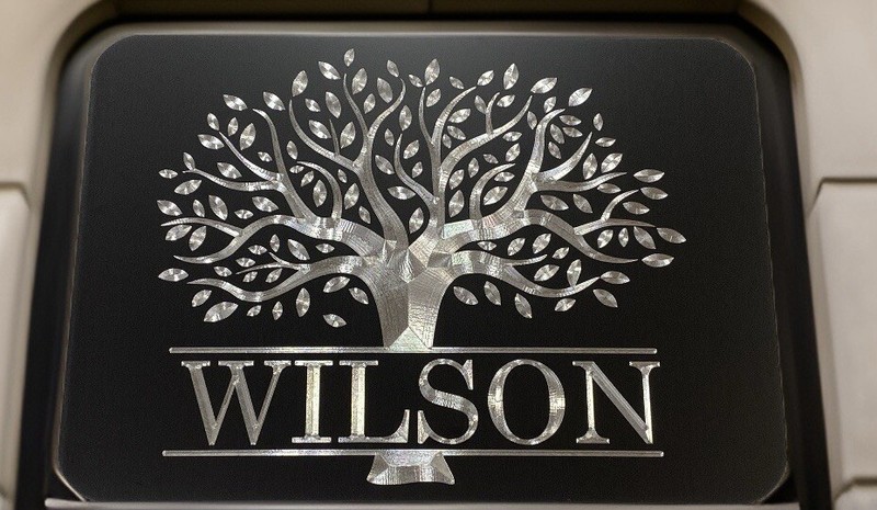 Personalized Split Tree Custom Name Address Street Number Metal House Sign 10×7