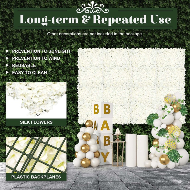 20PCS Artificial Flower Wall Panel Floral Backdrop Wedding Party Home Decor NEW! gallery
