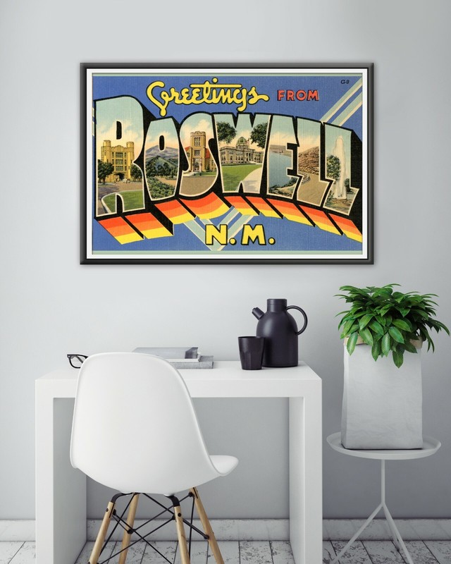 ROSWELL New Mexico Large Letter POSTER! (up to 24" x 36") - Postcard - UFO - Art gallery