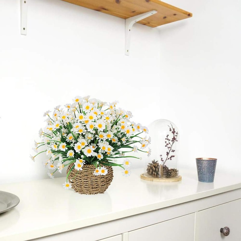 TEMCHY Artificial Daisies Flowers Outdoor UV Resistant 4 Bundles Fake Foliage gallery