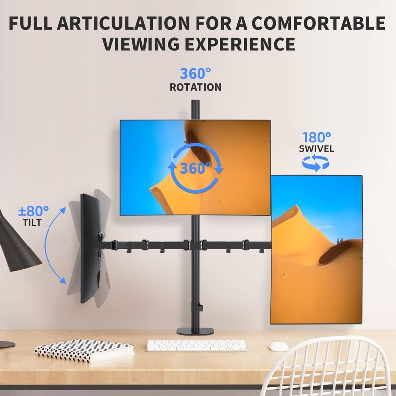 Pholiten Triple Monitor Stand,13 to 27 inch LCD Monitor Desk Mount,Extra Tall... gallery
