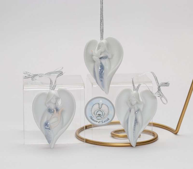 Ceramic Angel Christmas Tree Ornaments-Set of 3, Home Décor, Gift for Her, Gift gallery