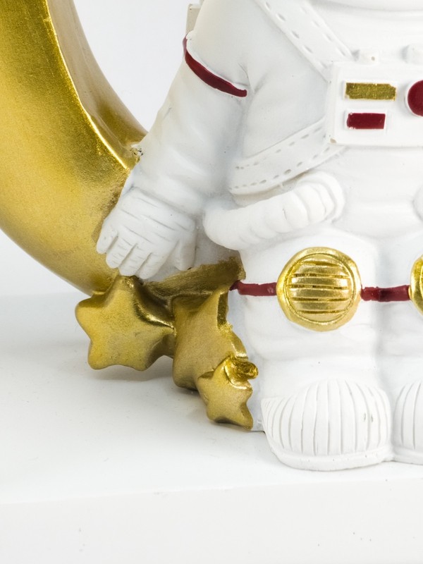 Astronaut Moon Stars Bookends Set Decorative Space Nursery Library Decor White gallery