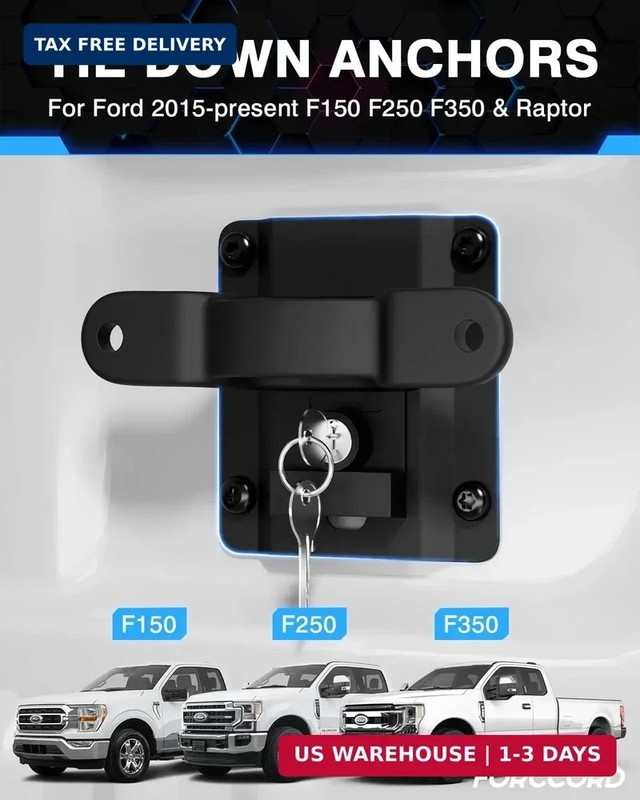 Tie Down Anchors Fit for Ford F150 F250 F350 & Raptor 2026 2025-2015 (Include Li gallery