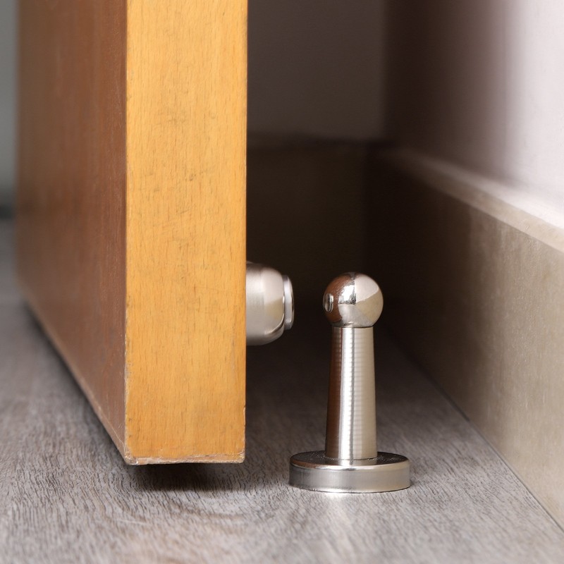 Magnetic Door Stopper Stainless Steel Wall & Floor Mount Holder for Home Office gallery