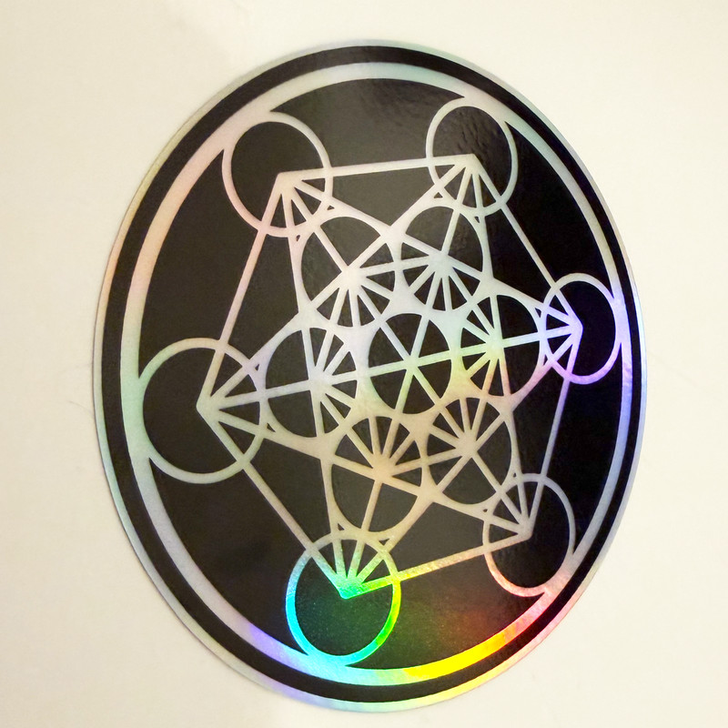 Metatrons Cube Vinyl Sticker 3.5" Sacred Geometry Holographic Spiritual Art Deca gallery