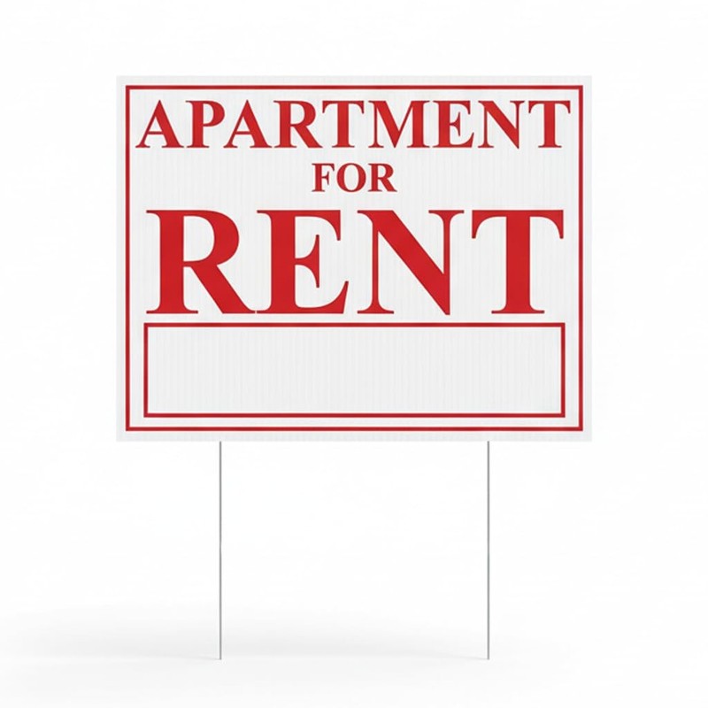 2 PCS Apartment For Rent Yard Signs 18×24 Inch Two Sided With 4 Stakes Realtor