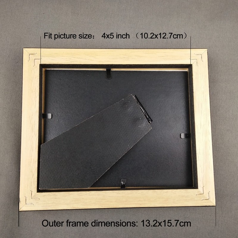 4x5 Picture Frame Black - 5x4 Wooden Photo Frame - Made of Real Wood with Ple... gallery