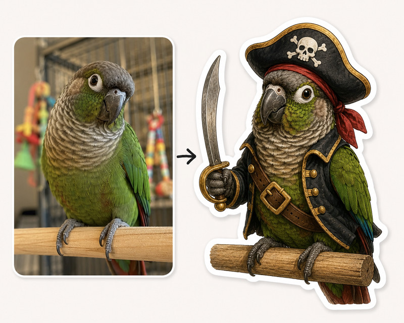 Turn Your Pet Into a Custom Sticker – AI Generated Pet Portrait Decal gallery