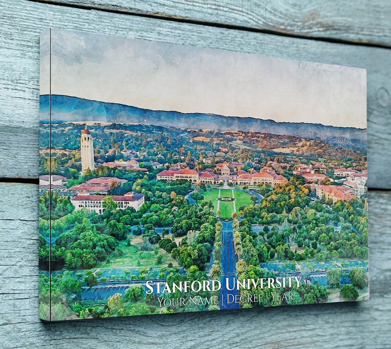 Stanford University watercolor. Graduation gift, Stanford University , College