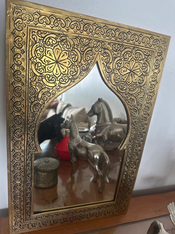 Amazigh traditional Beautiful Mirror Brass Moroccan Handmade Wall Decor Nice Gif