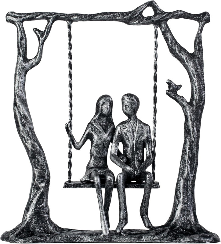 6th Anniversary Iron Sculpture – Romantic Handcrafted Couple Statue Gift