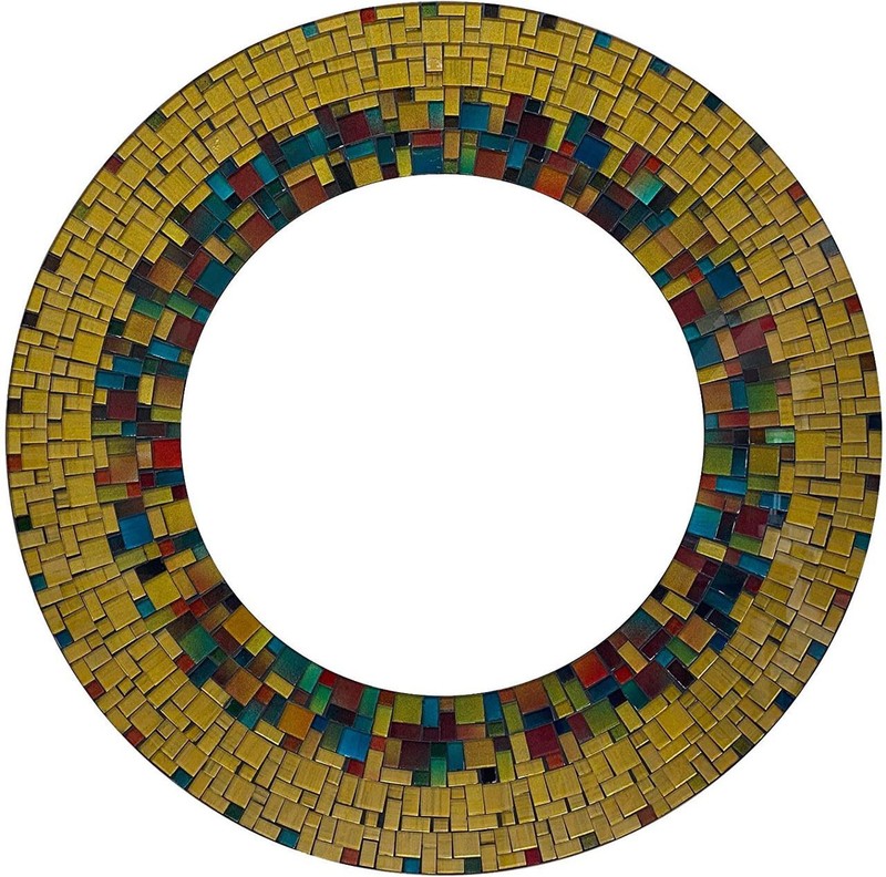 Zorigs Mirror Wall Art Décor – Handcrafted Decorative Wall Mirror, Yellow Mosaic