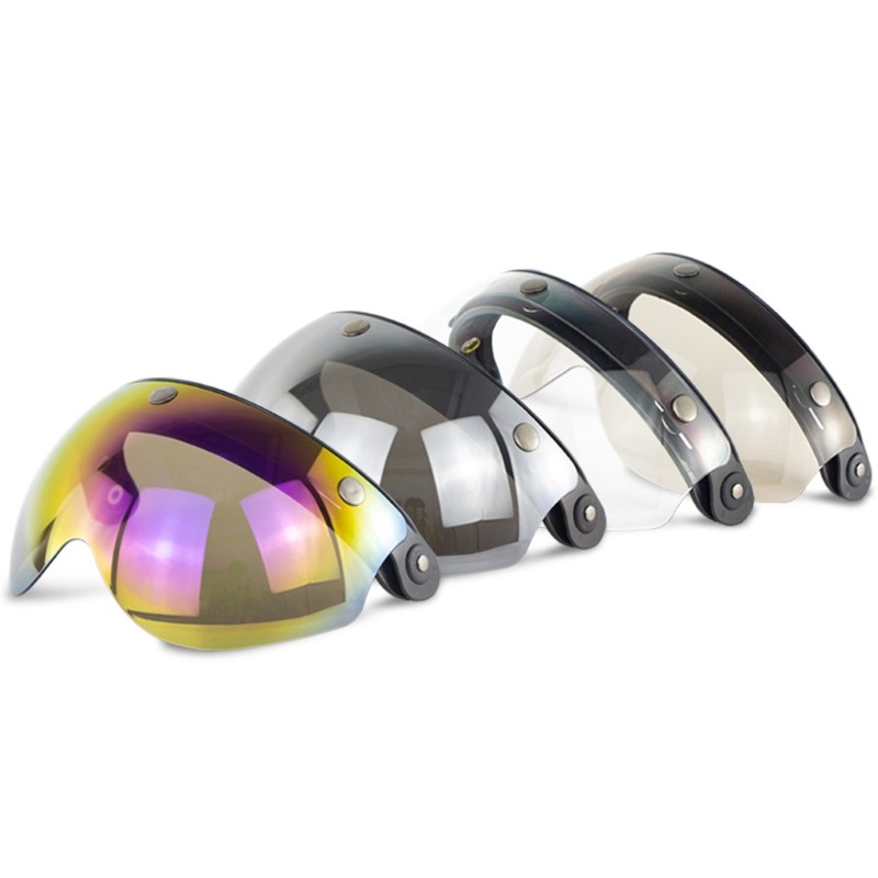 Windproof 3-Snap Visor Lens Shield for Motorcycle Helmets Flip Up Down Open Face gallery