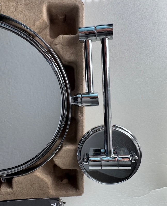 Make-Up Mirror 1x and 5x Magnification Chrome 8” Dual Sided Wall Mounted NEW gallery