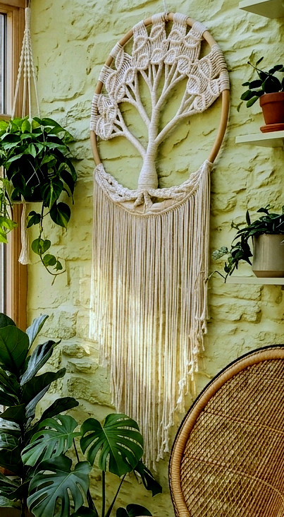 Large Tree of Life Dream Catcher w/ Macrame Design Wall Hanging Home Decor Boho gallery
