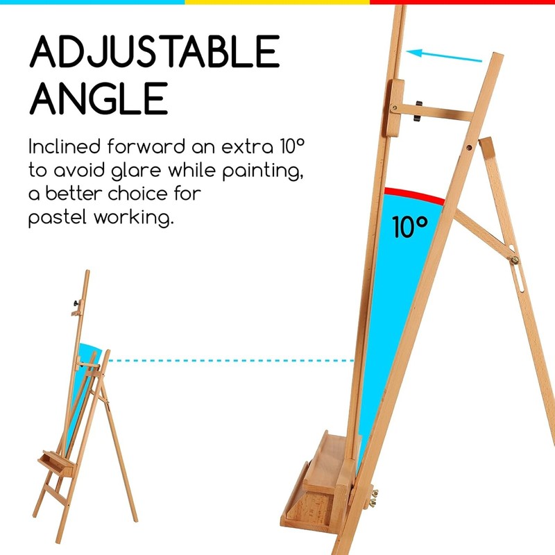 MEN Lar Painters Easel Adjustable Solid Beech Wood Artist Easel, gallery