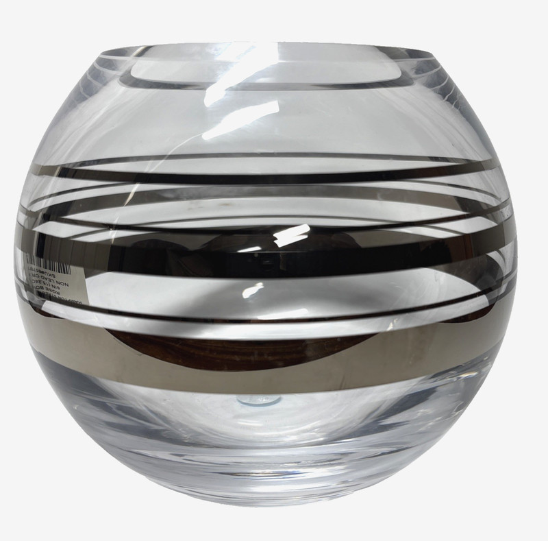 Lenox Kate Spade Rose Bowl Vase New York Hampton Street platinum crystal 6. 5 in
