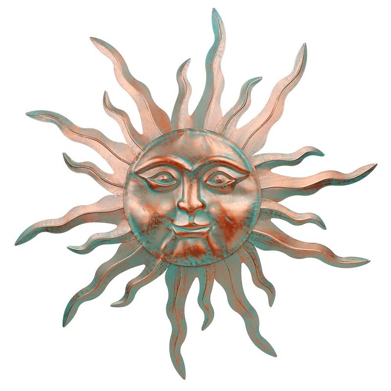 Metal Sun Wall Decor 30″ Large Outdoor Hanging Wall Art for Patio Farmhouse