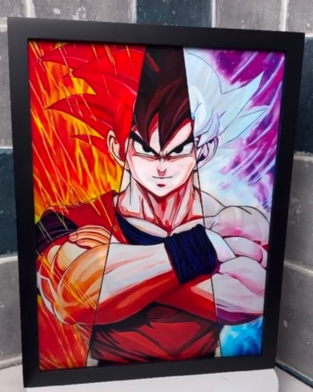 Goku,Vegeta -3D Lenticular Effect- Anime Dragon Ball Z Poster, 2 image change