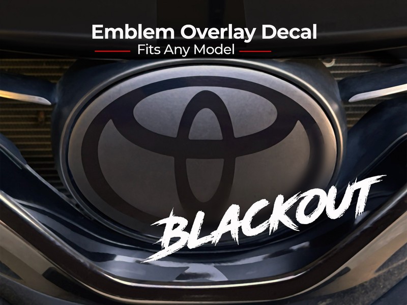 Front Grille Blackout Emblem Overlay Decal Fits Toyota Matte & Gloss Black