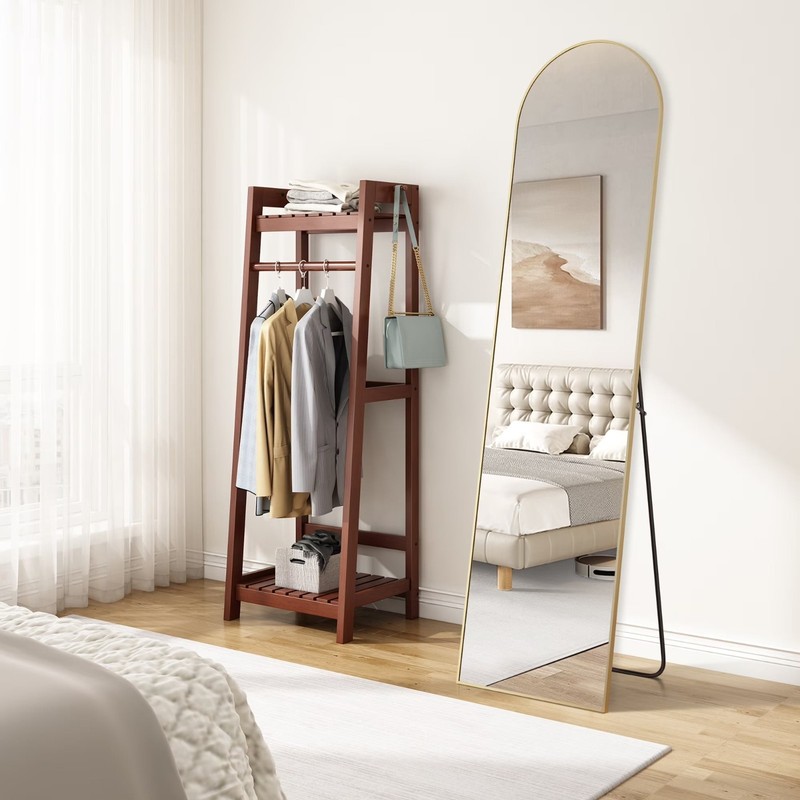 EDX Arched Full Length Mirror 59"x16" Full Body Mirror Rectangle Free Standing gallery