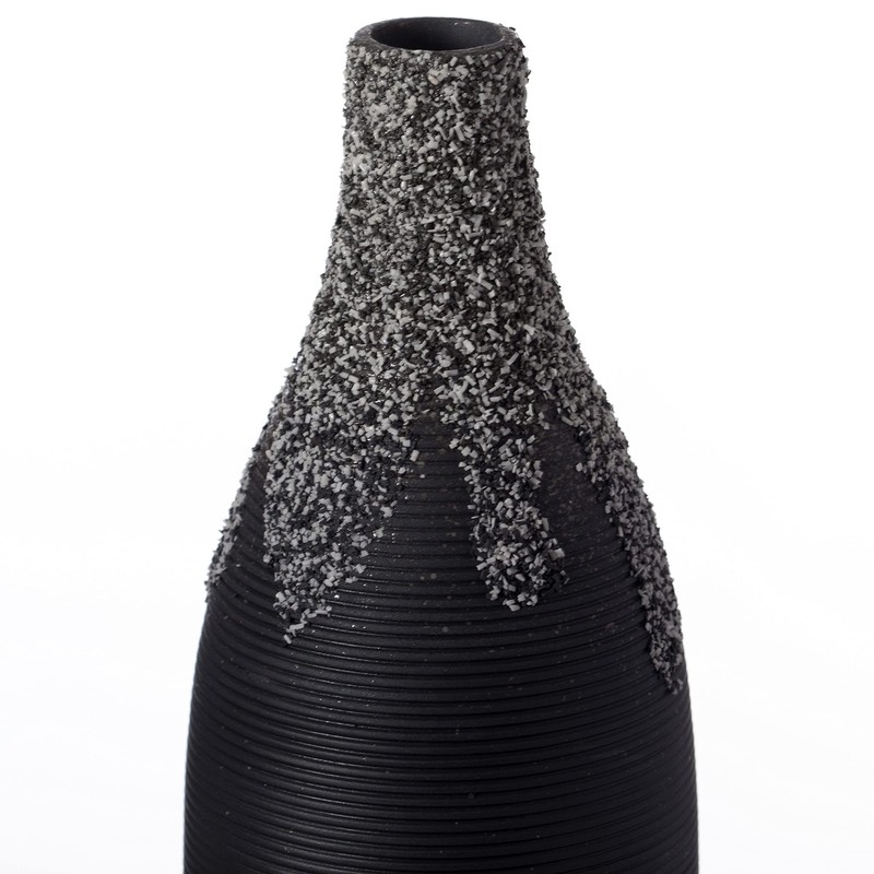 Modern Decorative Ceramic Table Vase Ripped Design Bottle Shape Flower Holder... gallery