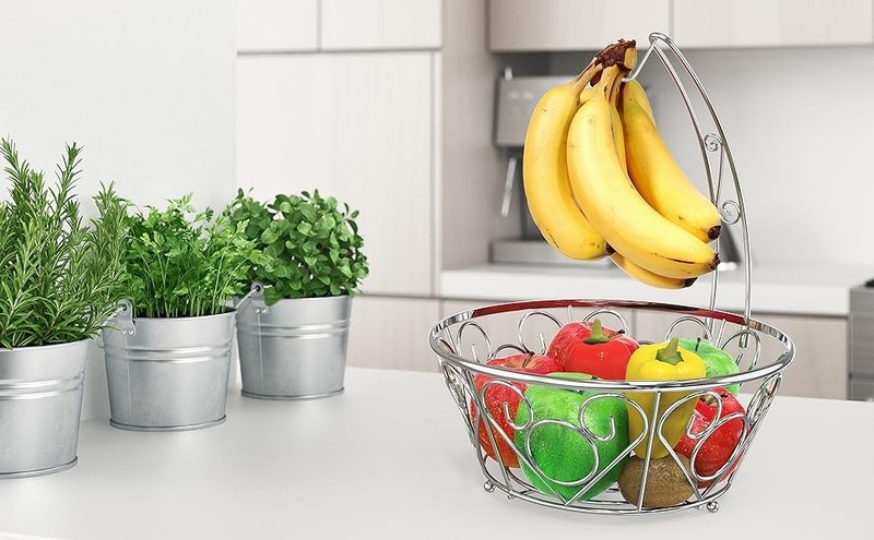 2-Tier Counter Fruit Basket Bowl Stora, Bronze gallery
