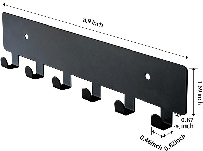 Key Holder for Wall, Key Hooks with 6 Hooks, Wall Mounted Key Holder for Hall... gallery