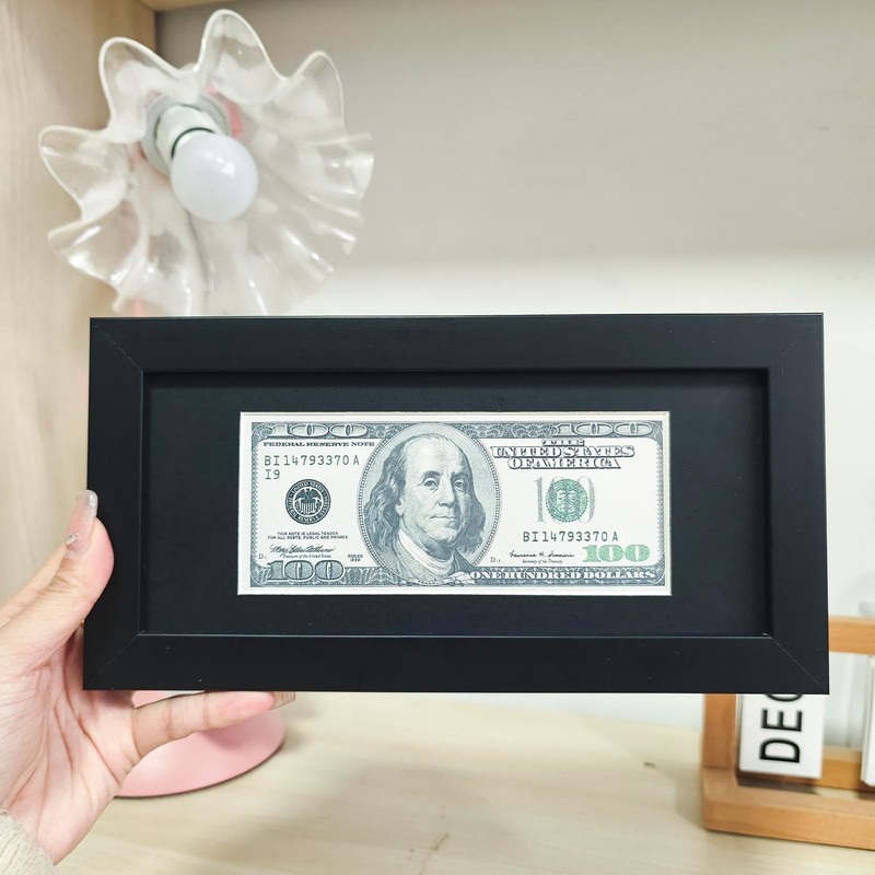 Tabletop Picture Frame,dollar bill holder,5X10“ shadow box picture frames,Black gallery