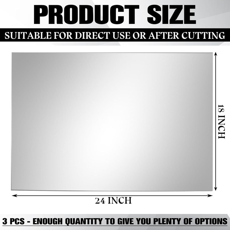 Durable Acrylic Two-Way Mirror Glass, 3-Pack - Ideal for Infinity Mirrors^ gallery