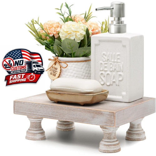 Farmhouse Riser for Room Decor : Decorative Pedestal Stand For Display Your USA