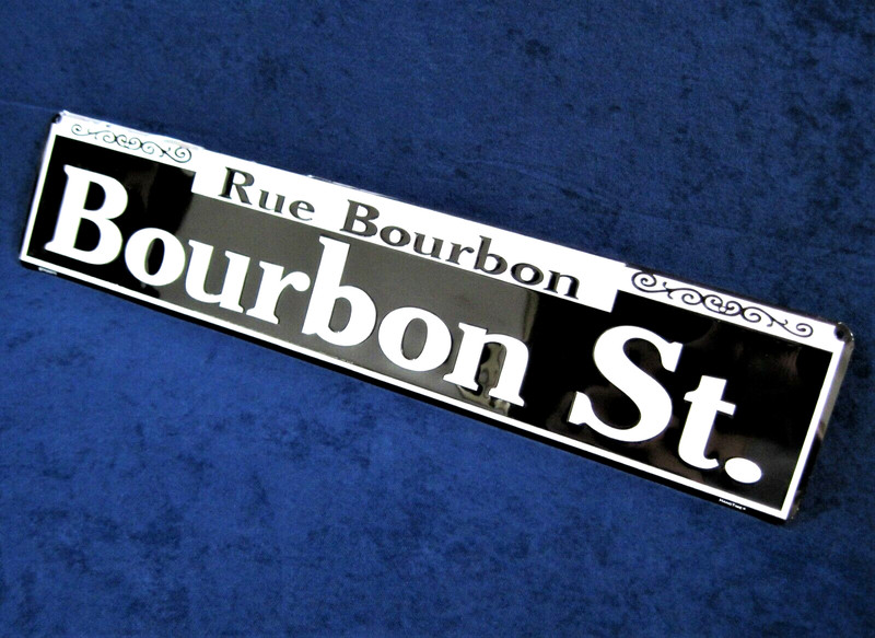 BOURBON STREET -*US MADE*- 24" Embossed Metal - Sign Man Cave Garage Bar Décor gallery