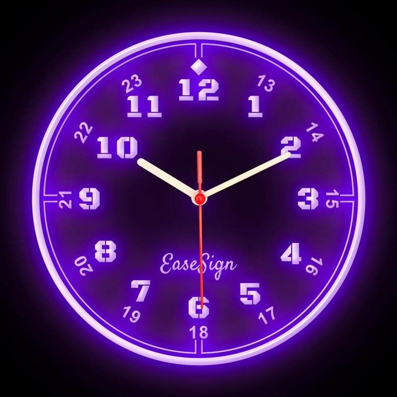 EaseSign Minimalism European Interior Design Wall Home Decor Neon Clock 7 Colors gallery