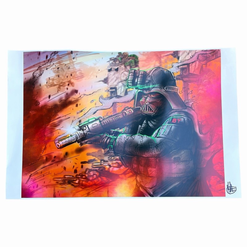 Lot x6 Matt Rendar Battle Tribe Star Wars Print US Modern Military Sci-fi Art gallery