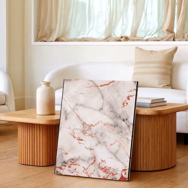 Wall Art White Marble Rose Gold Foil Abstract Print Modern Decorative Poster gallery