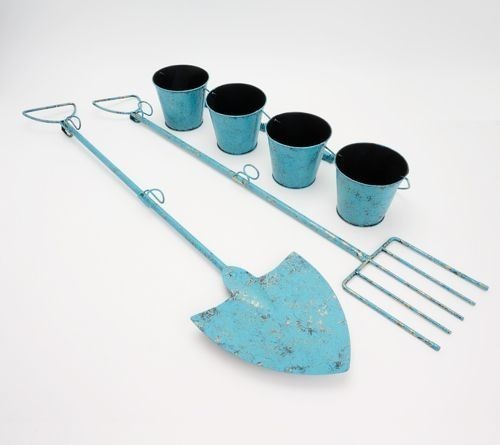 Garden Tools Wall Or Ground Art With Buckets gallery