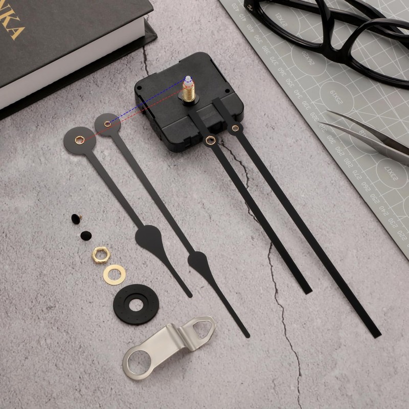 Hicarer Clock Movement Mechanism High Torque Long Shaft Black gallery