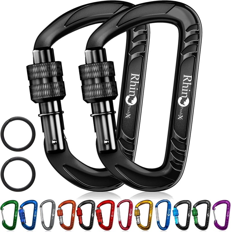 12kN (2697 lbs) Heavy Duty Carabiner Clips, for Securing Pets, Outdoor,