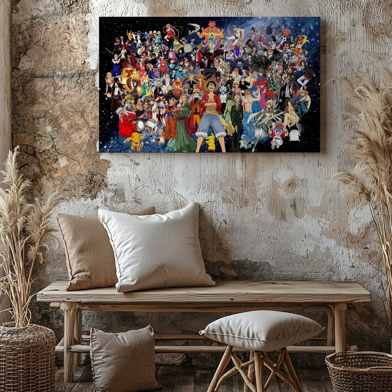 Anime Characters Canvas Wall Art Poster Print Cartoon Manga Japan Otaku Decor gallery