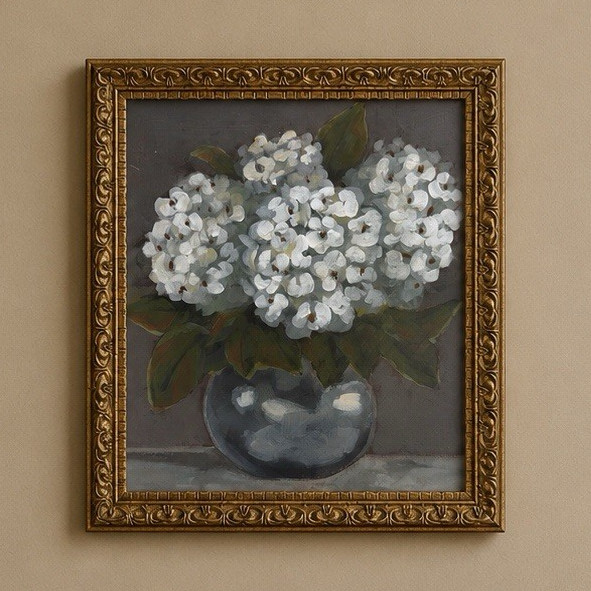 Framed Vertical Floral Still Life Print, Flowers in Vase, Multicolor