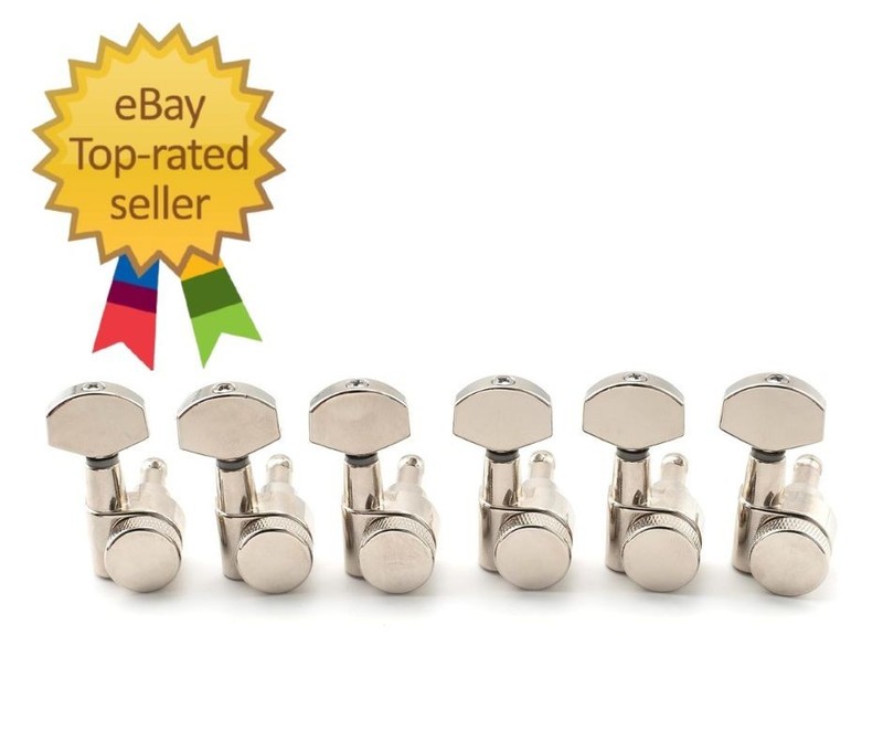 Pro 6 in Line 2-Pin Guitar Locking Tuners 15:1 Ratio Machine Heads Tuning Pegs K