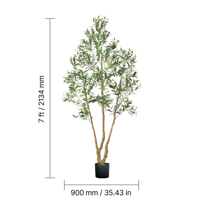 Uimoso 7FT Artificial Olive Tree Tall Fake Plant with Black Pot Home Office Use gallery