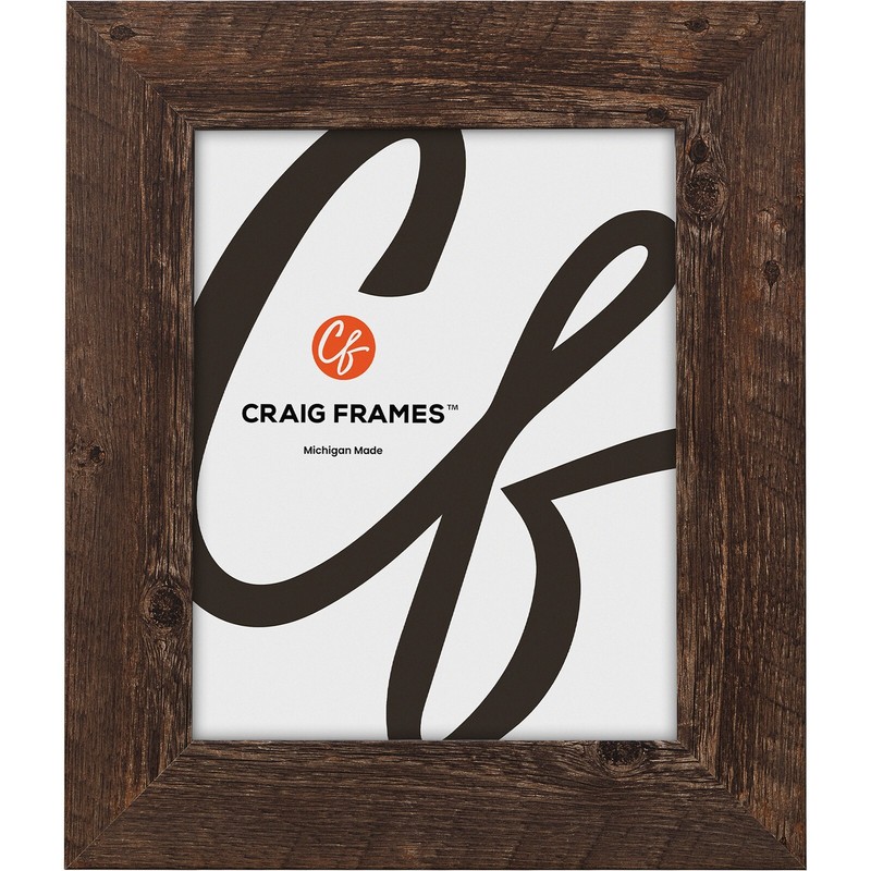American Barn, 2″ Brown Faux Barnwood Picture Frame, Common Sizes 4×5 – 24×36