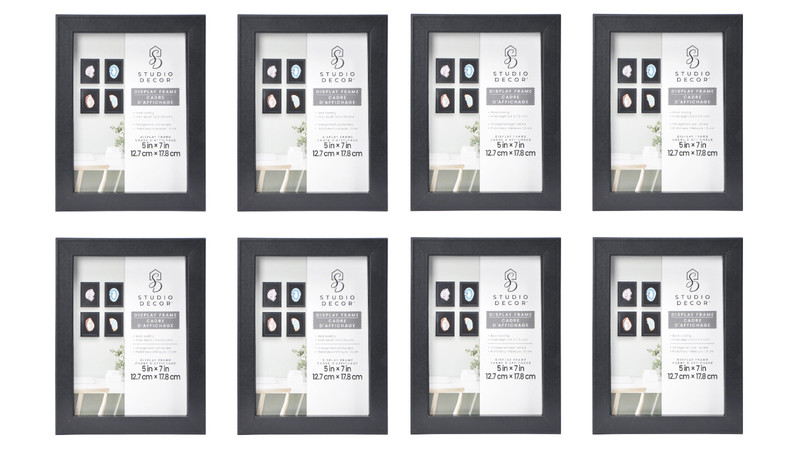 8 Pack – 5″ x 7″ Black Shadow Box Picture Frame by Studio Decor – Back Loading