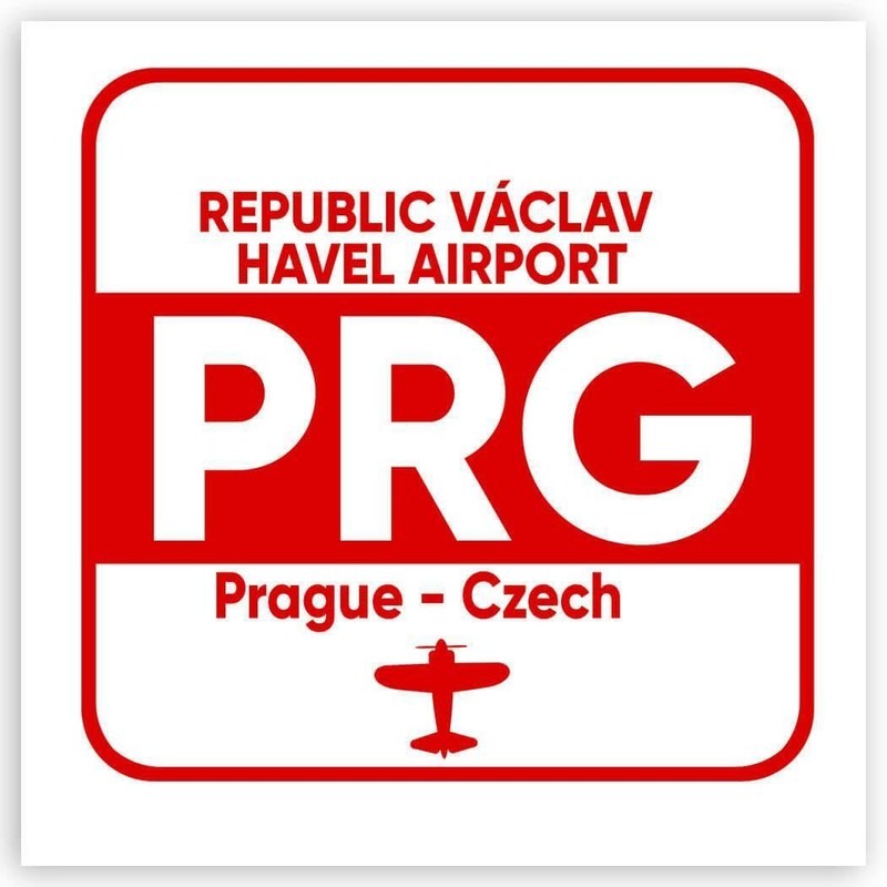 Gift Sticker : Czech Republic Václav Havel Airport Prague PRG Travel Airline