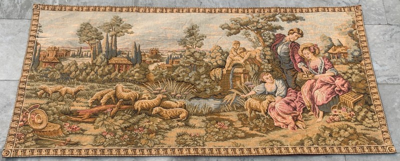 2×5 ft Vintage French Tapestry Wall Hanging Verdure Scene Traditional Home Décor
