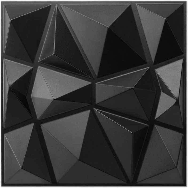 10PCS 3D Wall Panels Diamond Design Textured Accent PVC Wall Background Decor gallery