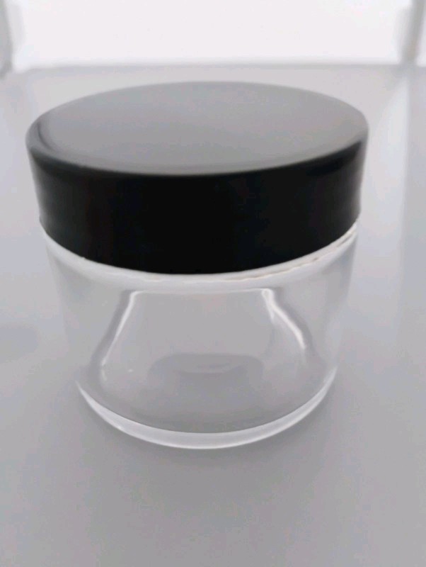 2 oz Straight Sided Clear Glass Jar And Smooth Black Lid With Liner Pack Of 36