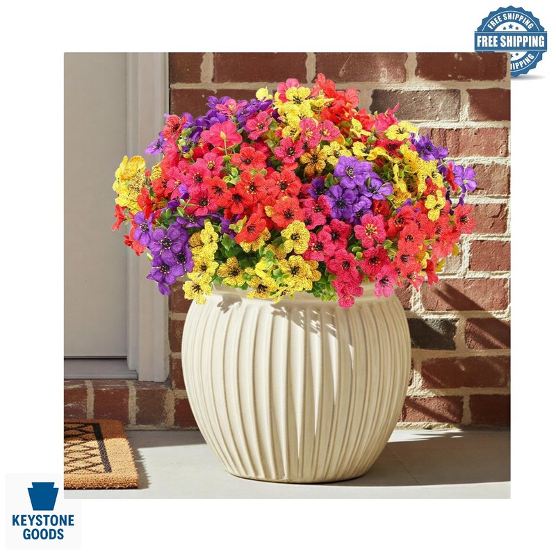 12pcs Artificial Daisy Flower Bundles – UV Resistant Silk Faux Plants for Ind…